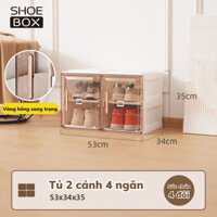 Tủ Để Giày Gấp Gọn Cánh Cửa Trong Suốt, Tủ Đựng Giày Dép Cao Cấp Chất Liệu Nhựa ABS - Hàng Chính Hãng
