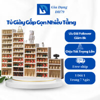 Tủ để giày gấp gọn, Tủ giày chất liệu nhựa PP có bánh xe dễ di chuyển, Tủ Giày 9-18 Ngăn - DH79