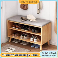 Tủ Để Giày Gỗ Nhỏ Gọn Phong Cách Hiện Đại Tích Hợp Đệm Ngồi Thay Giày Tiện Lợi, Êm Ái
