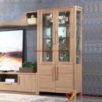 Tủ Để Rượu Đẹp Gỗ Tự Nhiên Cánh Kính Cao Cấp Đẹp