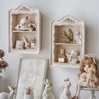 Tủ decor, tủ treo tường phục cổ phong cách công chúa, tủ đựng đồ 2 ngăn