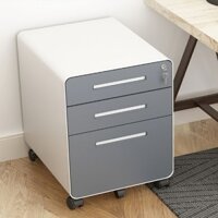 Tủ di động bằng thép Tủ đựng hồ sơ di động Văn phòng Ngăn kéo có khóa Tủ bên bàn Ròng rọc sắt Treo câu cá Tủ thấp / Tủ