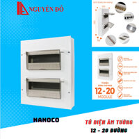 Tủ điện âm tường 12 - 20 đường Nanoco NDP120, với chất liệu mặt và đế bằng kim loại  TỔNG KHO ĐIỆN NGUYỄN ĐÔ
