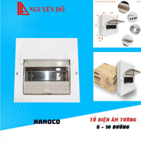 Tủ điện âm tường 5 - 10 đường Nanoco NDP110, với chất liệu mặt và đế bằng kim loại TỔNG KHO ĐIỆN NGUYỄN ĐÔ