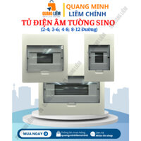 Tủ Điện Âm Tường Mặt Nhựa, Đế Nhựa Sino (2-4; 3-6; 4-8; 8-12 Đường) - Phân phối chính hãng Sỉ lẻ