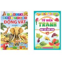 Từ điển bằng tranh Động Vật Rau củ hoa quả Song ngữ Anh Việt - ndbooks - Combo 2 cuốn