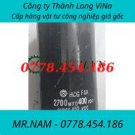 Tụ điện lọc nguồn nhật 2700UF 400V kích thước 114*64mm