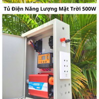 Tủ Điện Nạp Acquy Bằng Năng Lượng Mặt Trời 30A-40A-60A, Có bộ kích 220V đi kèm trong tủ và Aptomat