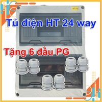 Tủ điện nhựa chống nước HT-24 WAY 24 module Hộp điện lắp nổi hệ thống điện mặt trời solar hybrid HT 24 WAY