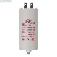 Tụ điện QINZHUAN CBB60, Tụ điện chạy CBB60 xi lanh đôi chèn 50 / 60Hz, Ứng dụng rộng rãi 92x44mm 35uF 450V AC Trắng cho động cơ máy bơm nước máy nén khí