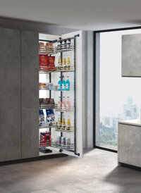 Tủ đồ khô 6 tầng nan dẹt Inox 304 điện hoá bóng cánh mở 600mm GrandX XPR.600S