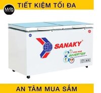 Tủ đông 2 chế độ 230 lít invereter Sanaky  cánh  kính cường lực xanh VH-2899W4KD