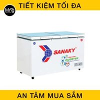 Tủ đông 2 chế độ inverter 210 lít Sanaky cánh kính cường lực xanh VH-2599W4KD