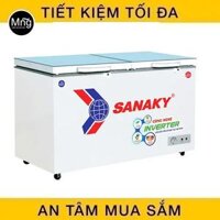 Tủ đông 2 chế độ inverter Sanaky 320 Lít cánh kính cường lực xanh VH-4099W4KD