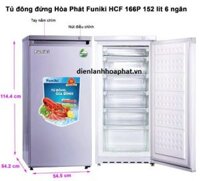 Tủ đông đứng Funiki Hòa Phát HCF 166P 152 lít 6 ngăn