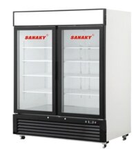 Tủ đông đứng Sanaky VH1368K ( 1320 lít, mặt kính, 2 cánh mở, dàn lạnh đồng )