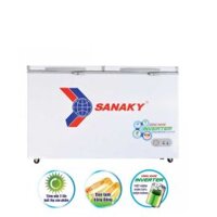 Tủ đông mát Sanaky 220L inverter VH-2899W3(2 ngăn:1 đông 1 mát,2 cánh,Dàn đồng,R600a,1080*620*845)