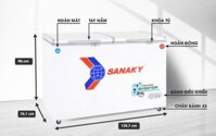 Tủ Đông Mát Sanaky VH-5699W3 inverter 2 ngăn dàn Đồng 560 lít
