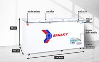 Tủ Đông Mát Sanaky VH-6699W3 inverter 2 ngăn dàn Đồng 660 lít
