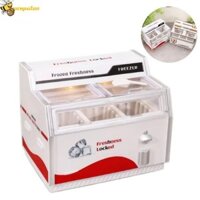 Tủ đông nhà búp bê ZENPULSE, tỷ lệ 1: 12 có đèn Tủ lạnh gia đình búp bê, Trang trí nội thất tinh tế Giả vờ chơi ngang Siêu thị Tủ đông Mô hình Đạo cụ chụp ảnh