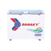 Tủ đông Sanaky VH-2599A2KD ( 210 lít, 1 ngăn đông, 2 cánh mở, dàn lạnh đồng, mặt kính cường lực )