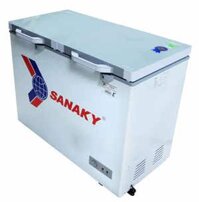 Tủ đông Sanaky VH-2599W2KD (200 lít, 1 ngăn đông, 1 ngăn mát, 2 cánh mở, dàn lạnh đồng, mặt kính cường lực )