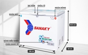 Tủ đông Sanaky inverter 2 ngăn 280 lít VH-2899W3