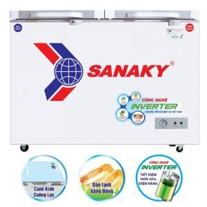 Tủ đông Sanaky inverter 2 ngăn 280 lít VH-2899W4K