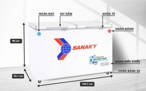 Tủ đông Sanaky inverter 2 ngăn 560 lít VH-5699W3
