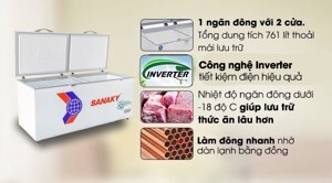 Tủ đông Sanaky inverter 1 ngăn 860 lít VH-8699HY3
