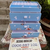 TỦ ĐÔREMON 4 TẦNG ĐỰNG SON PHẤN MỸ PHẨM