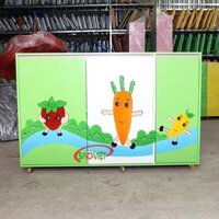 Tủ đựng chăn màn chiếu mầm non bằng gỗ S014TCM04B