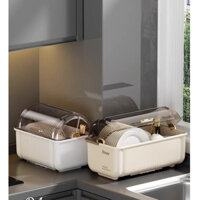 Tủ Đựng Chén Dĩa Ráo Nước Chống Bụi Có Nắp Đậy Cho Nhà Bếp, Hộp Khay Úp Chén Đĩa Siêu Lớn