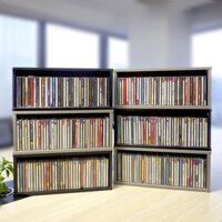 Tủ đựng đĩa CD, Giá trưng bày đĩa CD trò chơi, giá để bàn, hộp đựng đĩa cd gỗ nguyên khối 9BM2