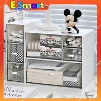 Tủ Đựng Đồ 2 Tầng Đa Năng Để Bàn-Hộp Đựng Đồ Mỹ Phẩm,Đồ Trang Điểm Mini Decor Bàn Làm Việc,Bàn Học Có Ngăn Kéo Xếp Chồng