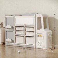 Tủ đựng đồ cho bé, tủ nhựa đựng đồ chơi hình ô tô đa năng, kiêm bảng vẽ, an toàn, dễ lắp đặt