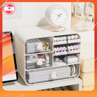 Tủ Đựng Đồ Đa Năng Để Bàn Hình Heo Hồng, Thỏ Trắng - Hộp Đựng Đồ Học Tập Mini Decor Bàn Học, Bàn Làm Việc Có Ngăn Kéo