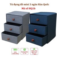 Tủ đựng đồ mini 3 ngăn HQ1 phong cách Hàn trang nhã – Hộp vải đựng đồ đa năng 3 tầng Hàn Quốc chính hãng miDoctor