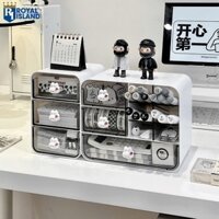 Tủ Đựng Đồ Mini Để Bàn Hình Thỏ Trắng, Heo Hồng-Hộp Đựng Đồ Dùng Học Tập Đa Năng Decor Bàn Học, Bàn Làm Việc Có Ngăn Kéo
