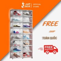 Tủ Đựng Giày Có Đèn Led Cảm Ứng Âm Thanh, Va Chạm Cao Cấp 16 Ngăn Antbox Bảo Hành 2 Năm STA2D16