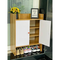 Tủ đựng giày đa năng có cánh cửa tiện dụng, Kệ giày gỗ MDF cánh trắng M2 GIÁ XƯỞNG