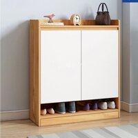 TỦ ĐỰNG GIÀY DÉP ĐA NĂNG NHIỀU NGĂN 2 CÁNH CỬA GỖ MDF - TIỆN LỢI Kth 100x60x30cm