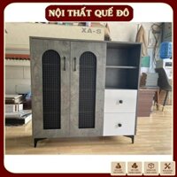 Tủ đựng giày dép, giá giầy gỗ MDF phủ melamine cánh mây chân sắt chắc chắn, thông thoáng