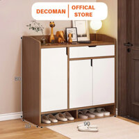 Tủ đựng giày gỗ nhiều ngăn DECOMAN tủ giầy dép thông minh, tủ đựng đồ tiện dụng chất liệu gỗ MDF cao cấp sang trọng