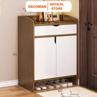 Tủ đựng giày gỗ nhiều ngăn DECOMAN tủ giầy dép thông minh, tủ đựng đồ tiện dụng chất liệu gỗ MDF cao cấp sang trọng