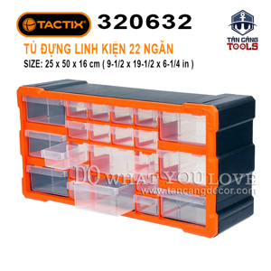 Tủ đựng linh kiện 22 ngăn Tactix 320632 25 x 50 x 16 cm