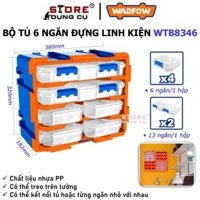 Tủ đựng linh kiện WADFOW WTB8346 Bộ gồm 2 hộp nhựa chia 13 ngăn và 4 hộp nhựa chia 6 ngăn đựng linh kiện 380x182x320mm