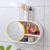 Tủ Đựng Mỹ Phẩm Dán Tường kèm miếng dán, tủ nhựa dán tường nhà tắm có gương nhiều ngăn chống nước Haza Decor - MÃ TNT01
