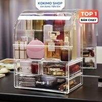 Tủ đựng mỹ phẩm trong suốt nhiều ngăn có nắp đậy, tủ đựng đồ trang điểm có ngăn kéo 3639-3 - Hằng Đồng Nát