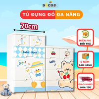 Tủ đựng quần áo trẻ em 5 tầng, nhựa PP cao cấp an toàn cho bé, chịu lực tới 80kg (70x114)